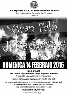 Falo di Carnevale a S.Anton ino domenica 14 febbraio